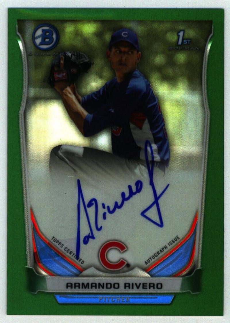 2014 Bowman  Chrome Autographed Prospects Refractor Green