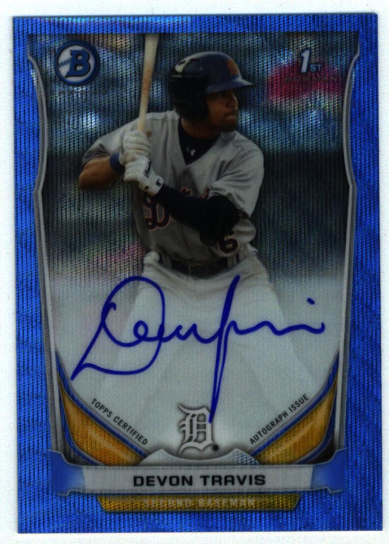 2014 Bowman  Chrome Autographed Prospects Blue Wave