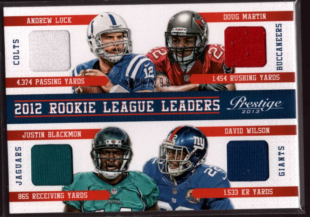 2013 Panini Prestige Rookie League Leaders Quad Materials