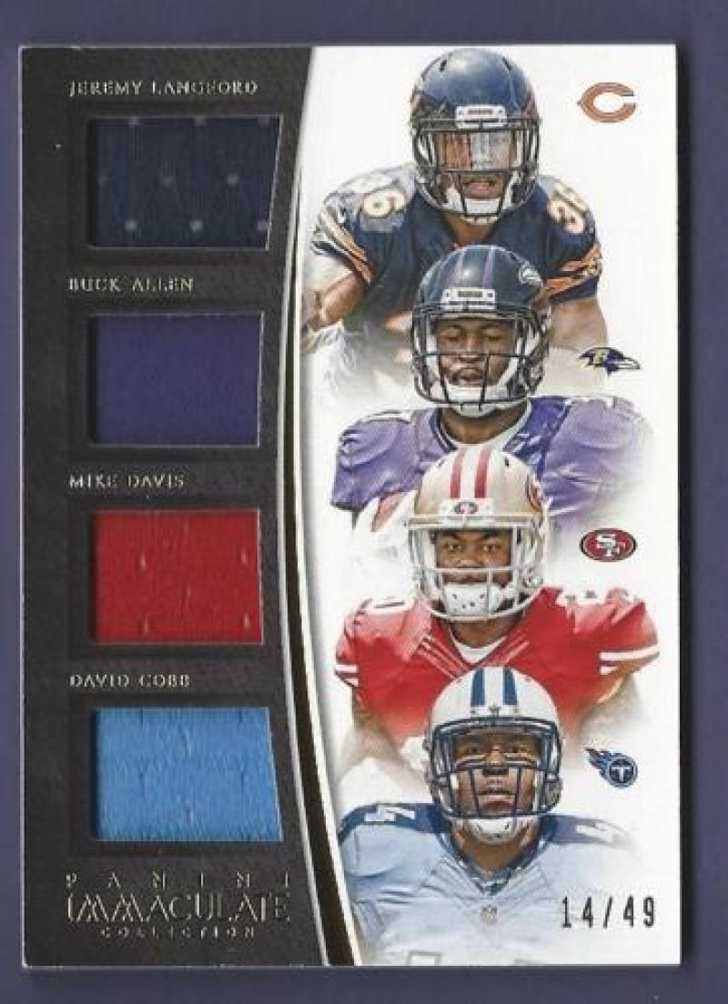 2015 Panini Immaculate Collection Quads Jerseys