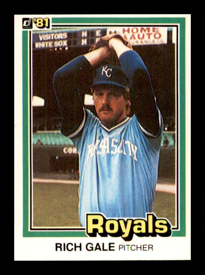 1981 Donruss Baseball #462 Rich Gale Kansas City Royals  Official MLB Trading Card (Stock Photo Shown, Card in approximately Near Mint Condition)