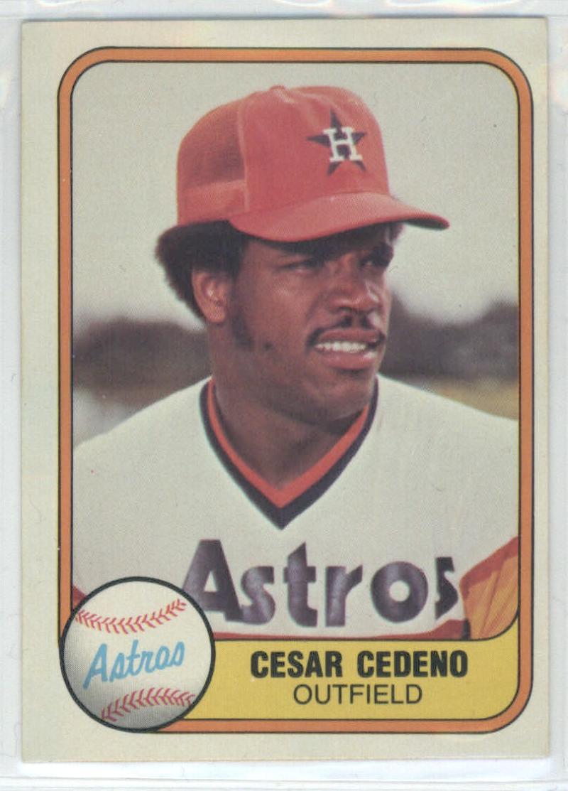 1981 Fleer Baseball #59 Cesar Cedeno Houston Astros  Official MLB Trading Card