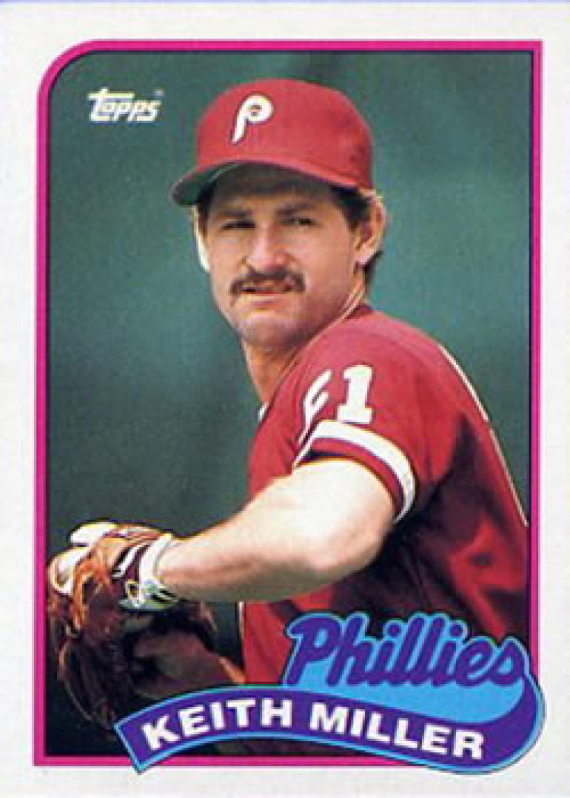 1989 Topps Baseball #268 Keith Miller RC Rookie Card Philadelphia Phillies  Official MLB Major League Baseball Trading Ca