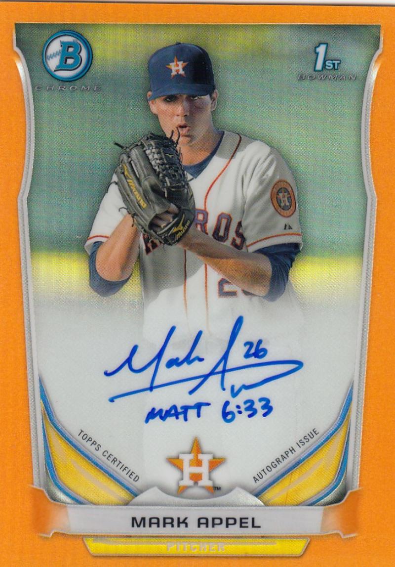 2014 Bowman  Chrome Autographed Prospects Refractor Orange