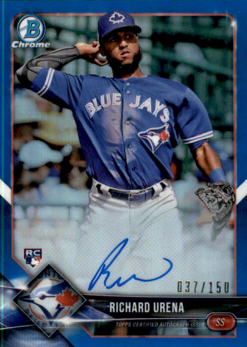 2018 Bowman Chrome Rookie Autographs Refractors Blue