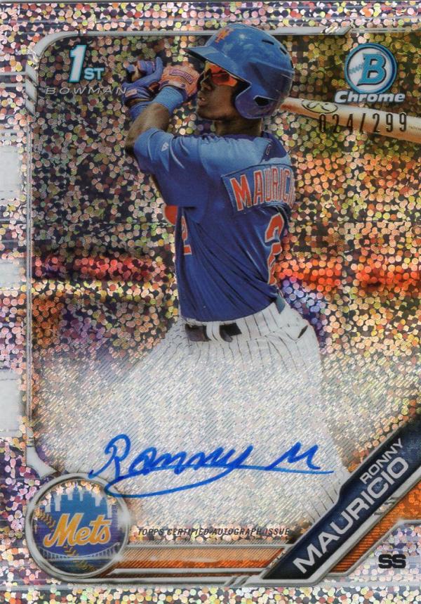 2019 Bowman  Chrome Prospect Autographs Refractors Speckle