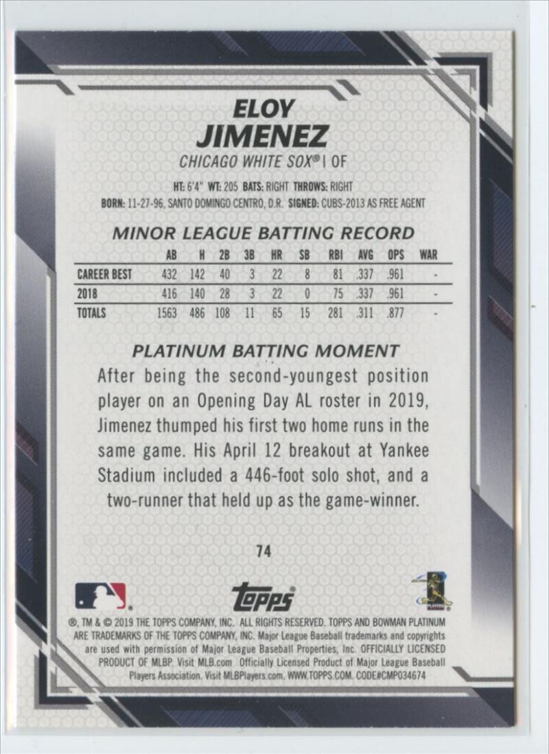 2019 Bowman Platinum Image Variations Baseball Checklist Ultimate