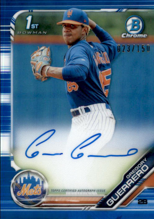 2019 Bowman Chrome Prospects Autographs Refractors Blue