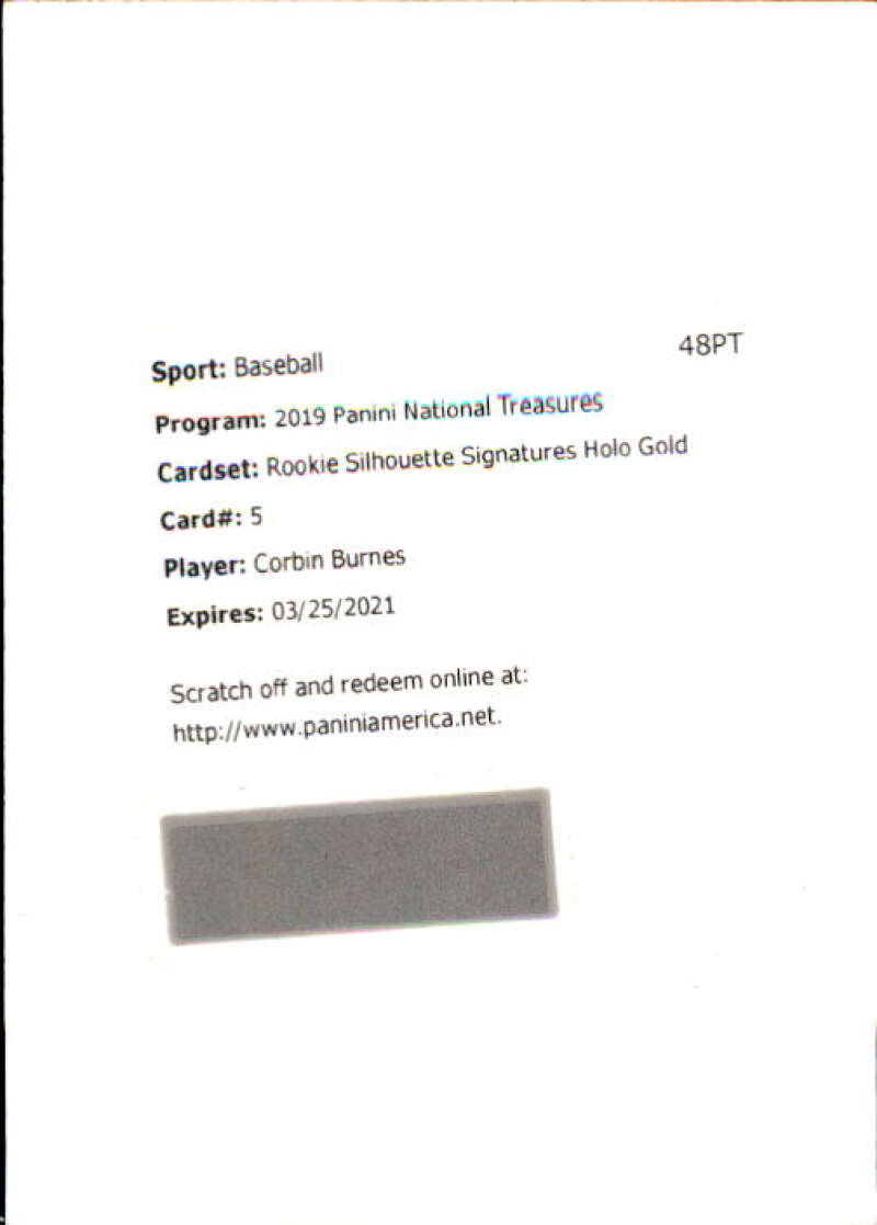 2019 Panini National Treasures Rookie Silhouette Signatures Holo Gold