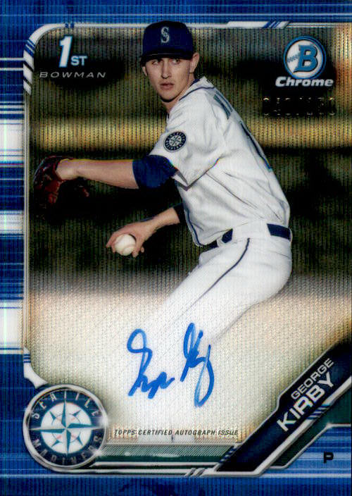 2019 Bowman Draft Chrome Autographs Refractors Blue Wave