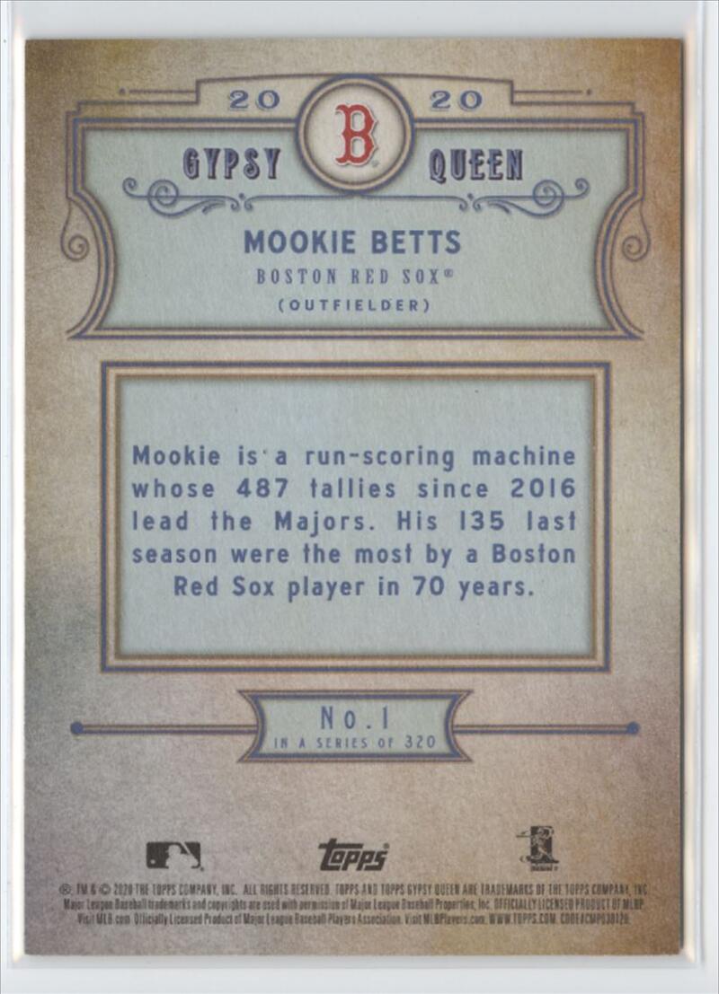 2020 Topps Gypsy Queen (GQ) Mookie Betts #1 Green Boston Red Sox