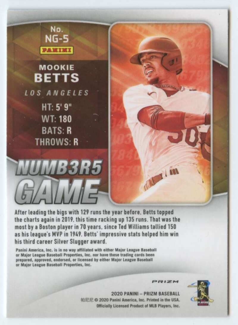 2020 Panini Prizm Numbers Game Silver Prizm Baseball Checklist New