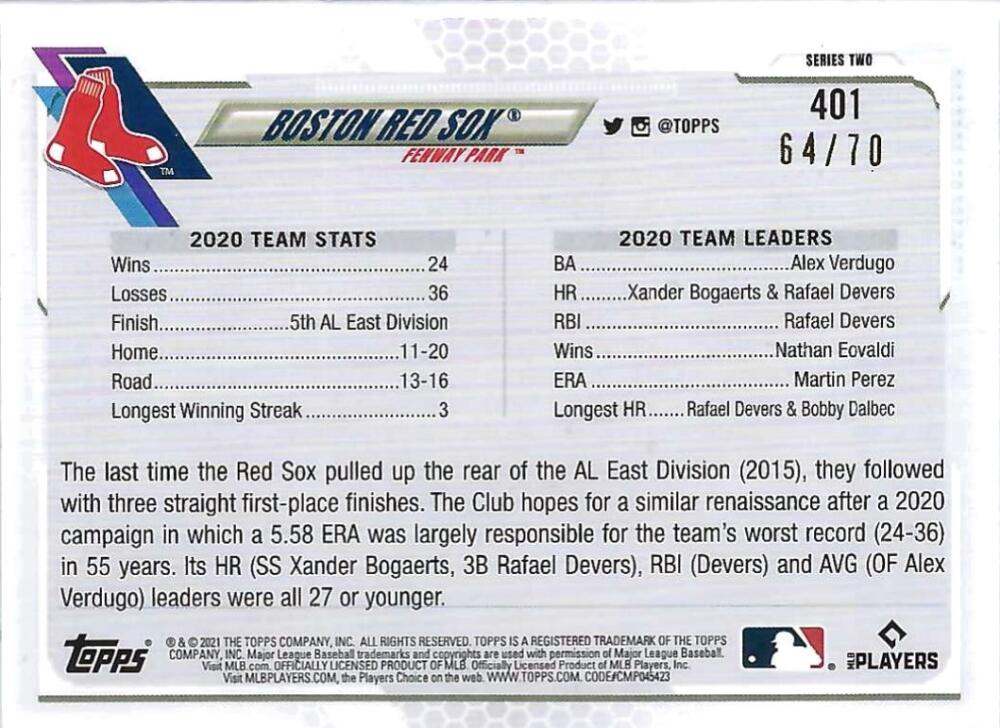 2021 Topps Series 2 - Tommy Pham - #399 Advanced Stats Parallel #'d /300