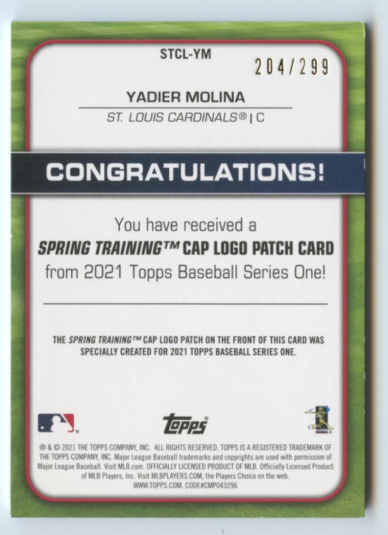 Joey Gallo 2021 Topps Spring Training Cap Logo Patch Card Black #/299 LA  Dodgers