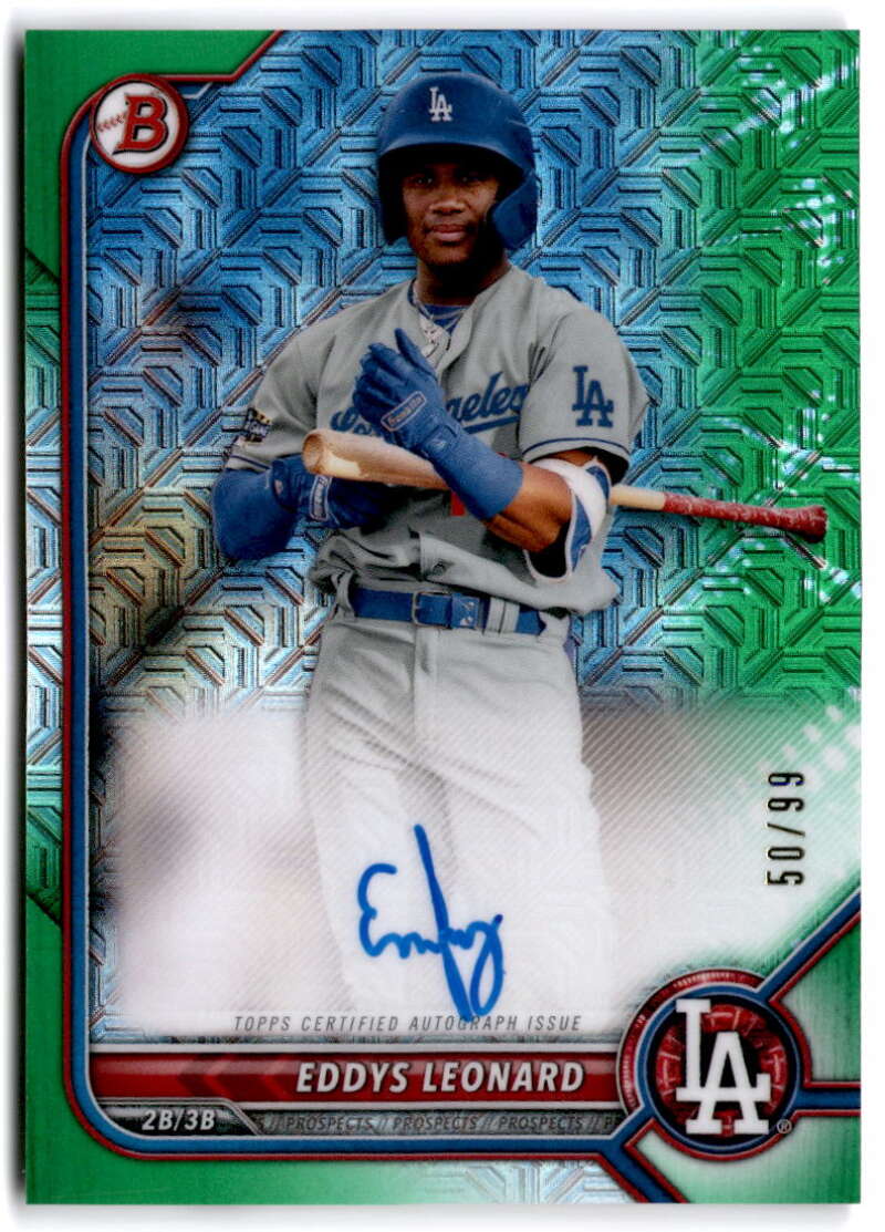 2022 Bowman Chrome Mega Box Mojo Autographed Refractor Green