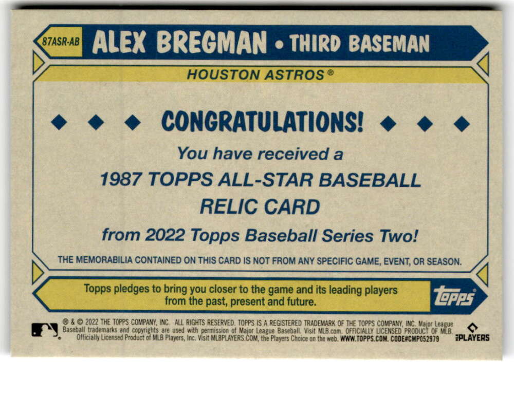 2022 Topps '87 Topps All-Star Relics Gold 87asraj Aaron Judge Bat 46/50 -  Sportsnut Cards