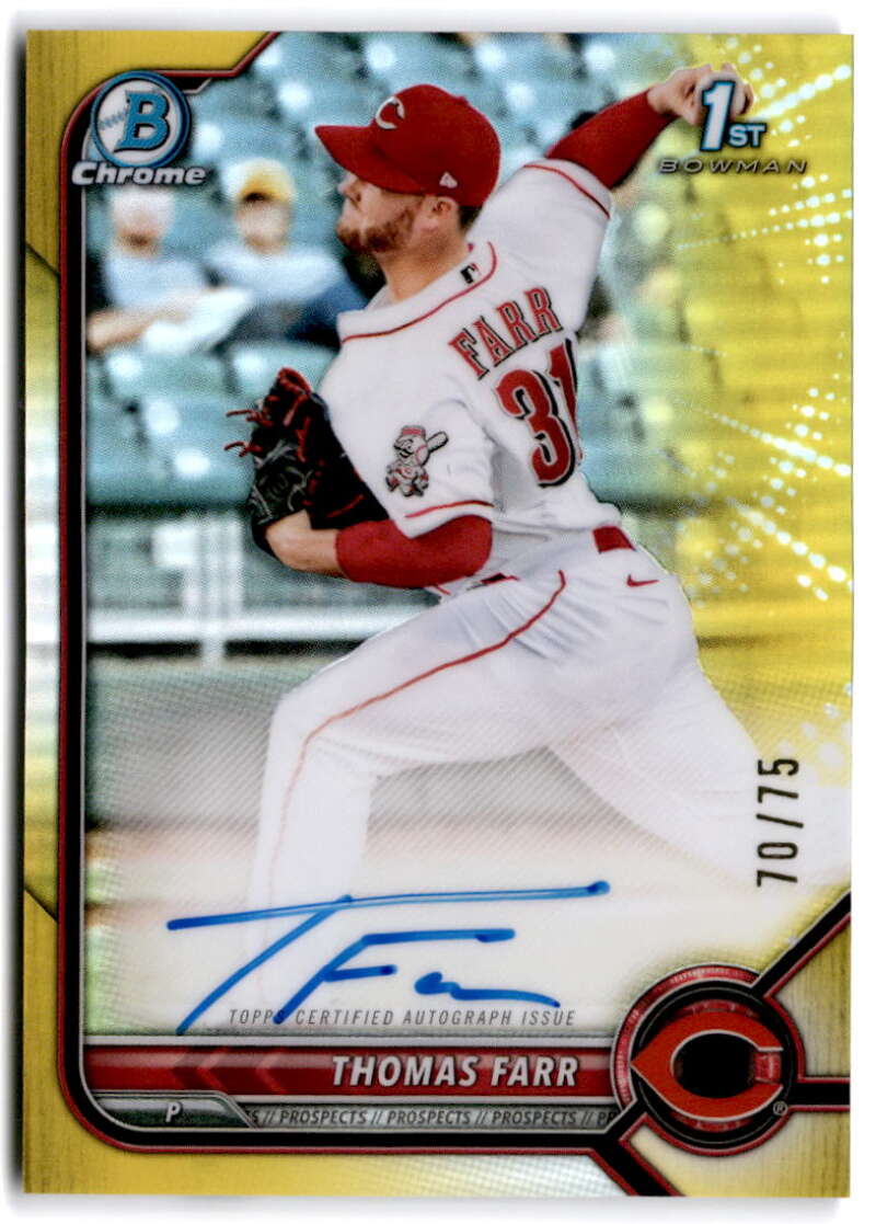 2022 Bowman Chrome Prospect Autograph Refractor Yellow