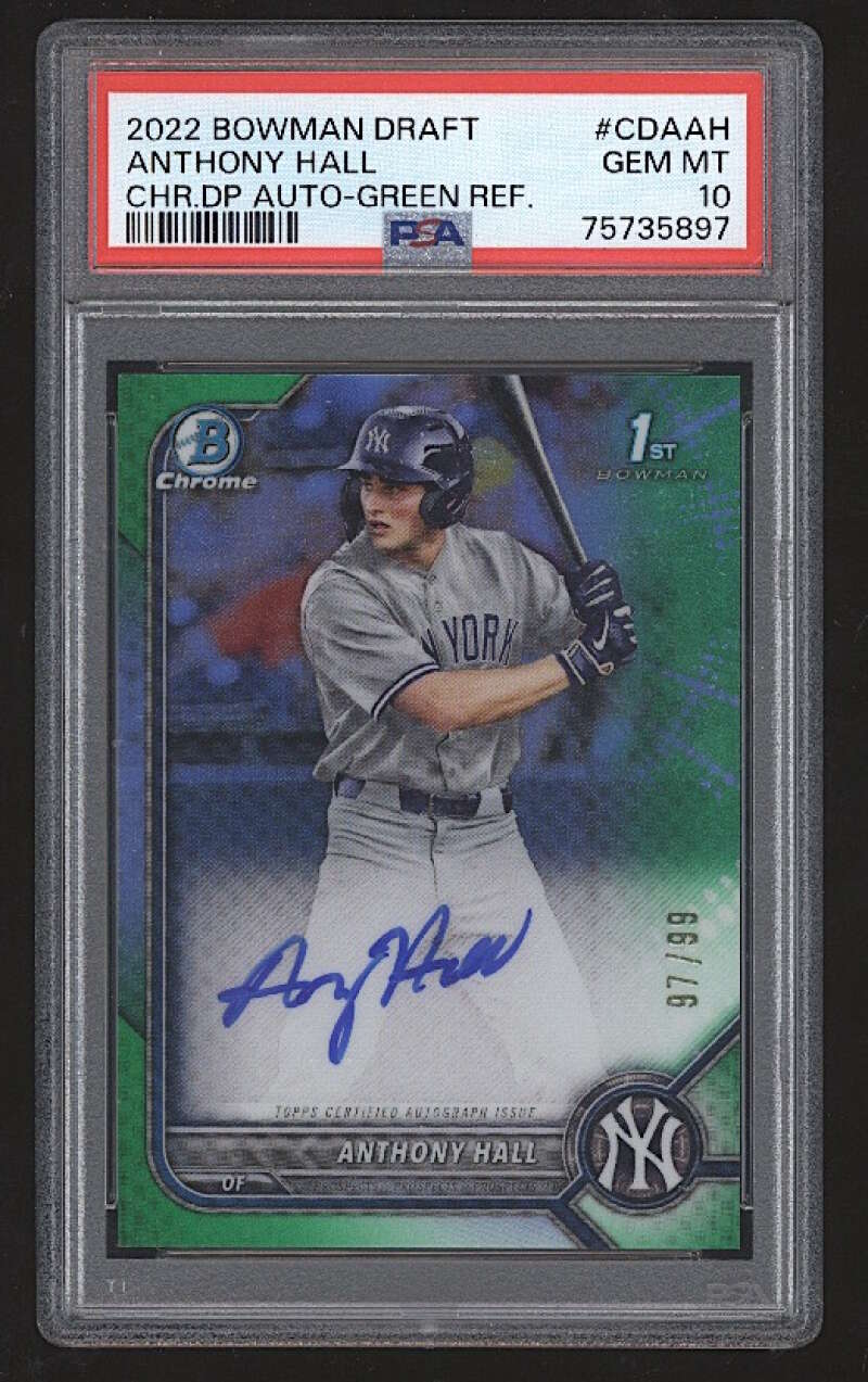 2022 Bowman Draft Chrome Draft Pick Autograph Refractor Green