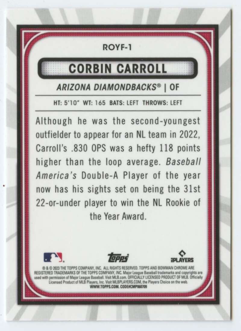 Arizona Diamondbacks: Corbin Carroll 2023 - Officially Licensed