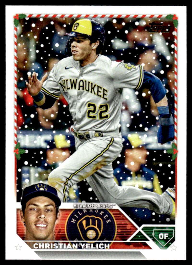 2023 Topps Holiday #H164 Christian Yelich NM Near Mint Brewers