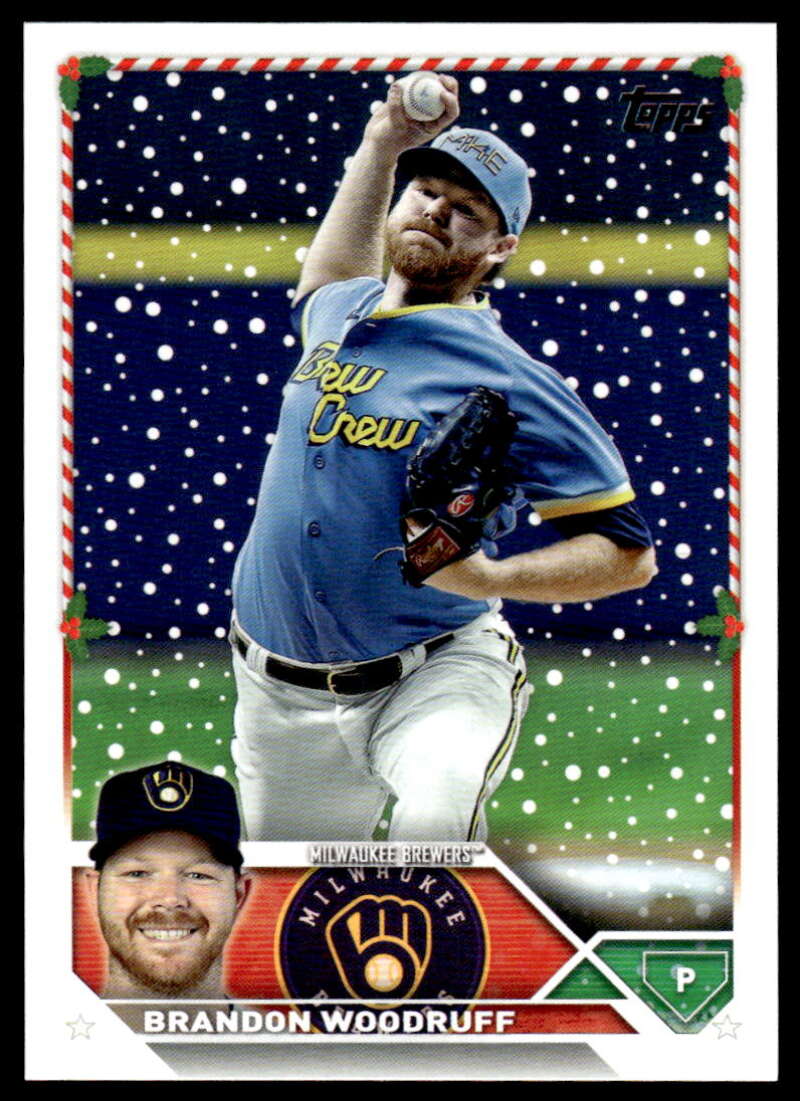 2023 Topps Holiday #H187 Brandon Woodruff NM Near Mint Brewers