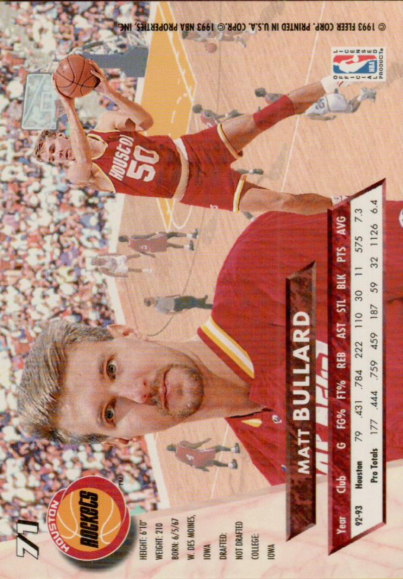Sam Cassell Rookie 1993-94 Ultra #72 Houston Rockets | mancavecards