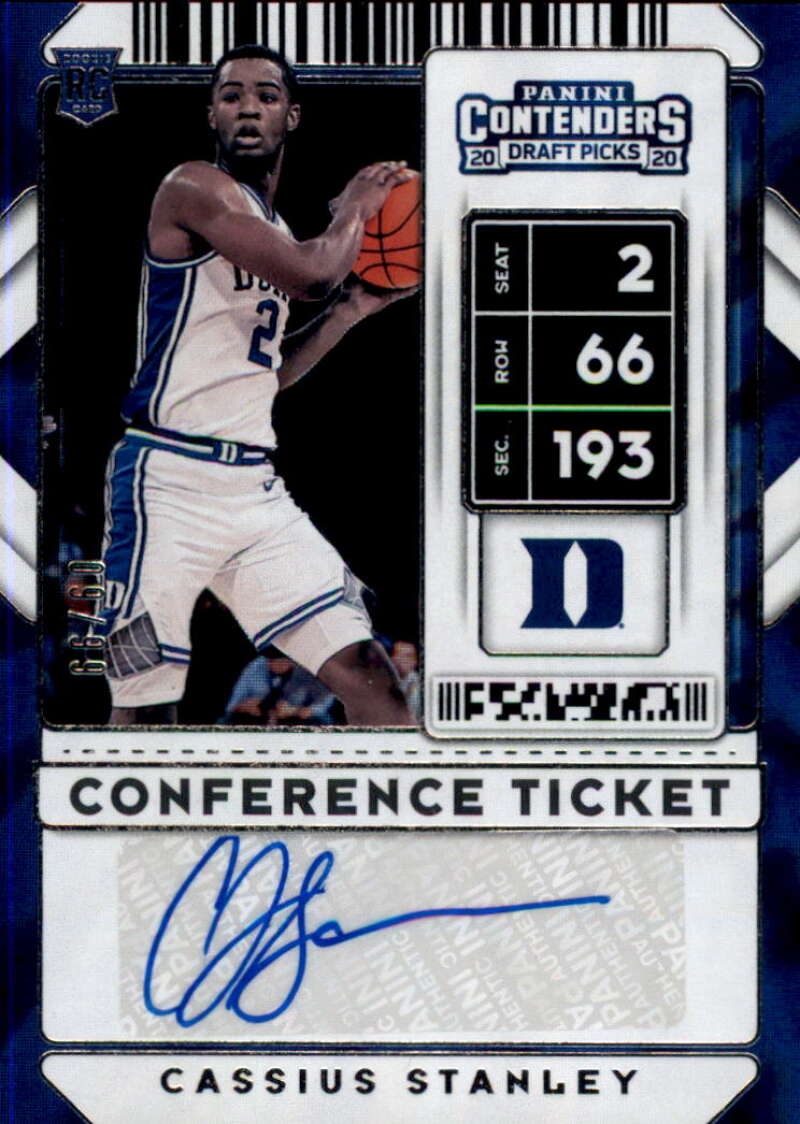 2020-21 Panini Contenders Draft Picks Prospect Game Ticket Stickers Autographs Blue