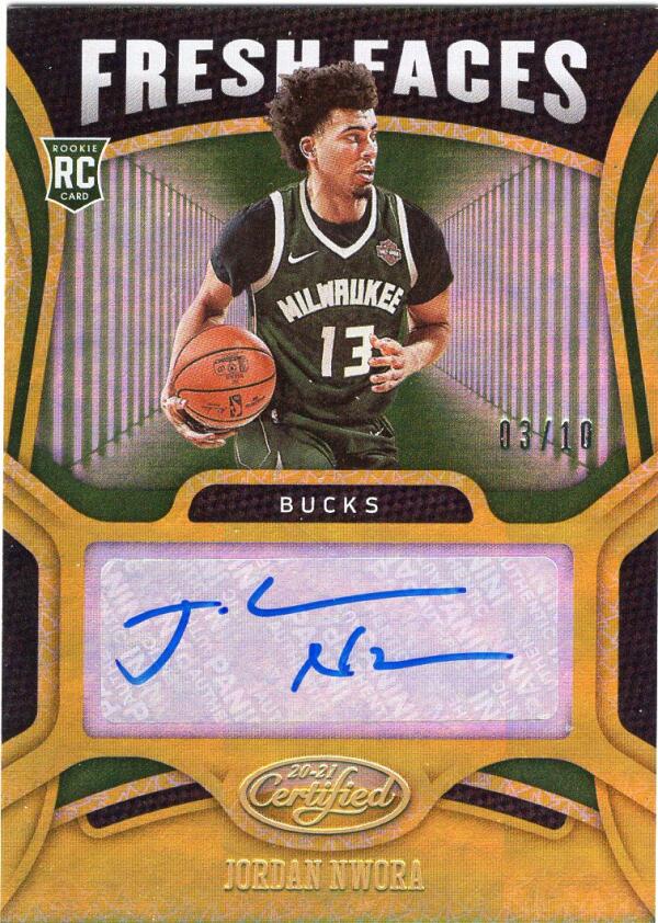 2020-21 Panini Certified Fresh Faces Signatures Gold