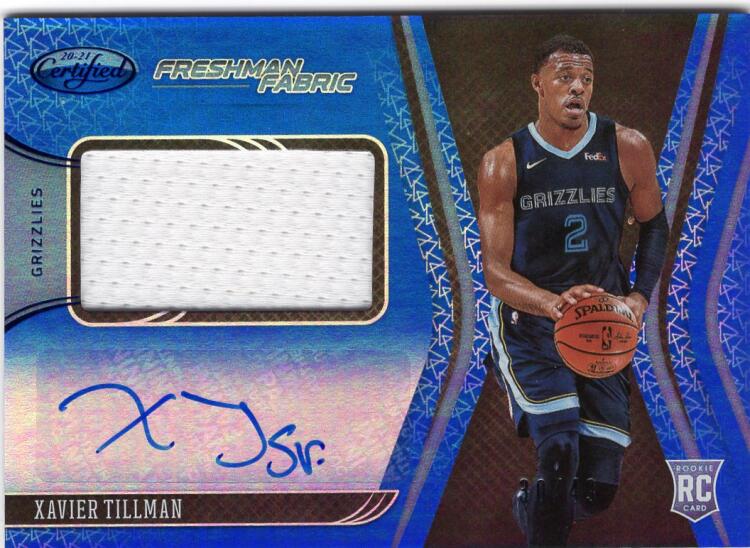 2020-21 Panini Certified Freshman Fabric Signatures Blue