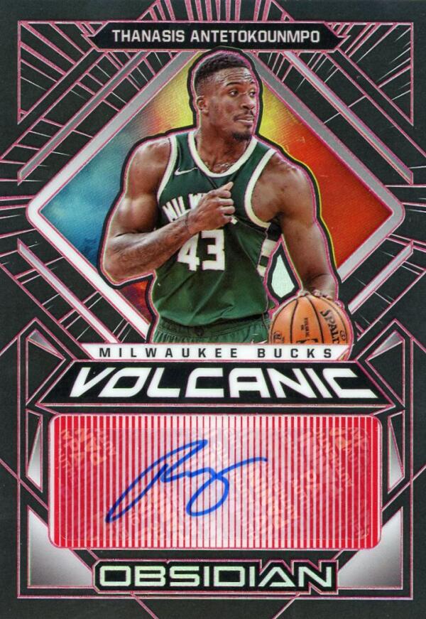 2020-21 Panini Obsidian Volcanic Signatures Electric Etch Red