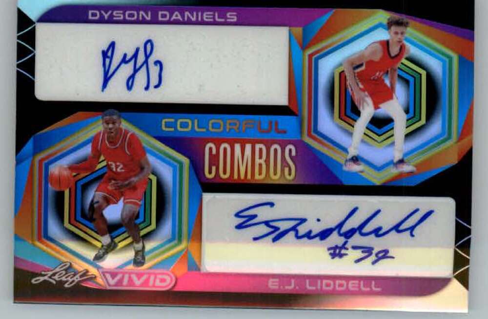 2022-23 Leaf Vivid Colorful Combos Dual Autographs Black