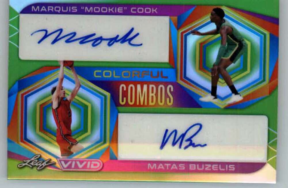 2022-23 Leaf Vivid Colorful Combos Dual Autographs Green