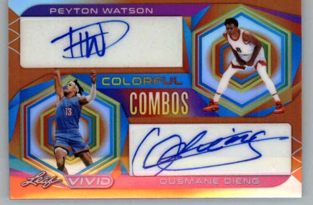 2022-23 Leaf Vivid Colorful Combos Dual Autographs Orange