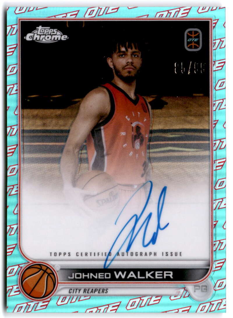 2022-23 Topps Chrome Overtime Elite Autograph Refractor Aqua/Red OTE