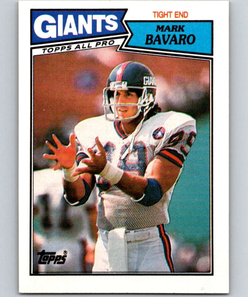 : 1987 Topps 1000 Yard Club #24 Mark Bavaro NY Giants NFL  Football Card NM-MT : Collectibles & Fine Art