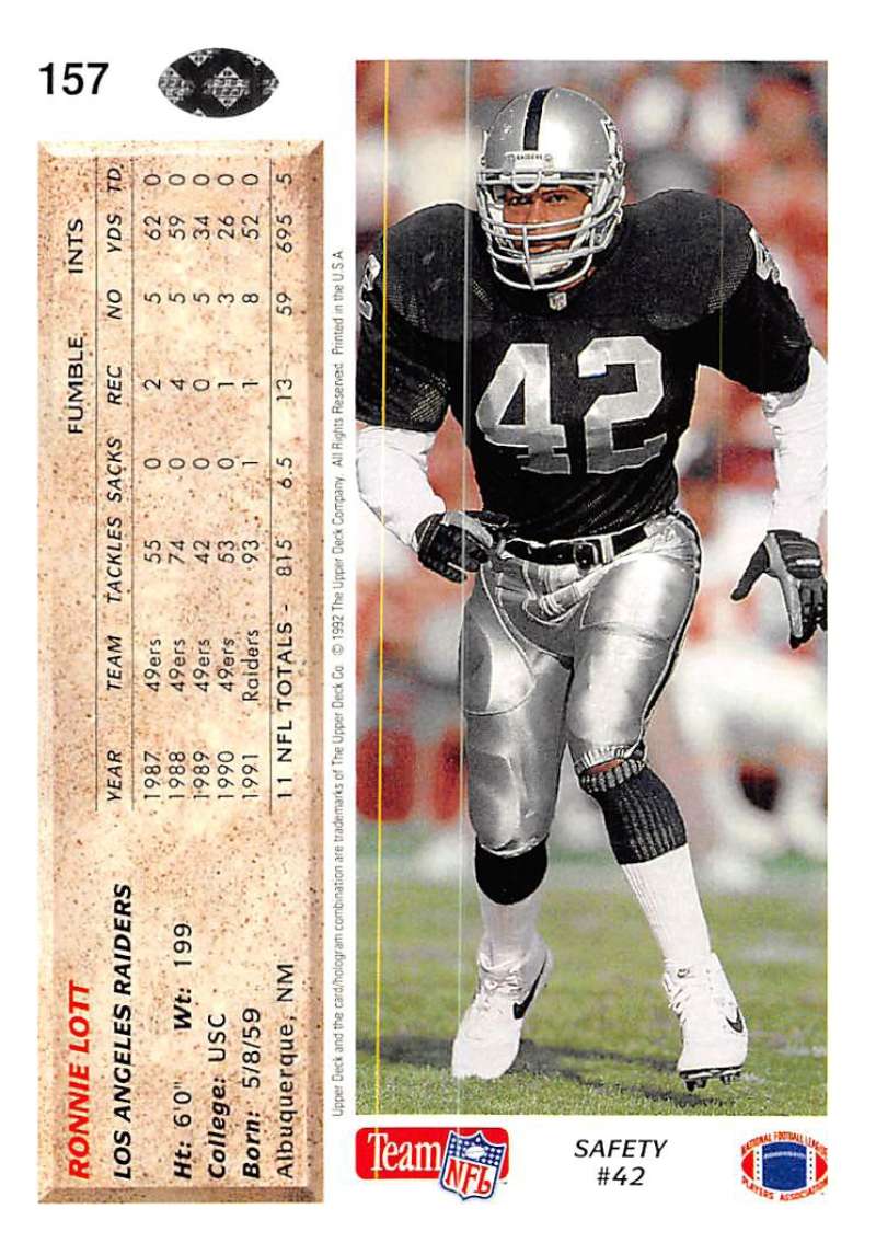 1992 UPPER DECK ERIC DICKERSON LOS ANGELES RAIDERS #580