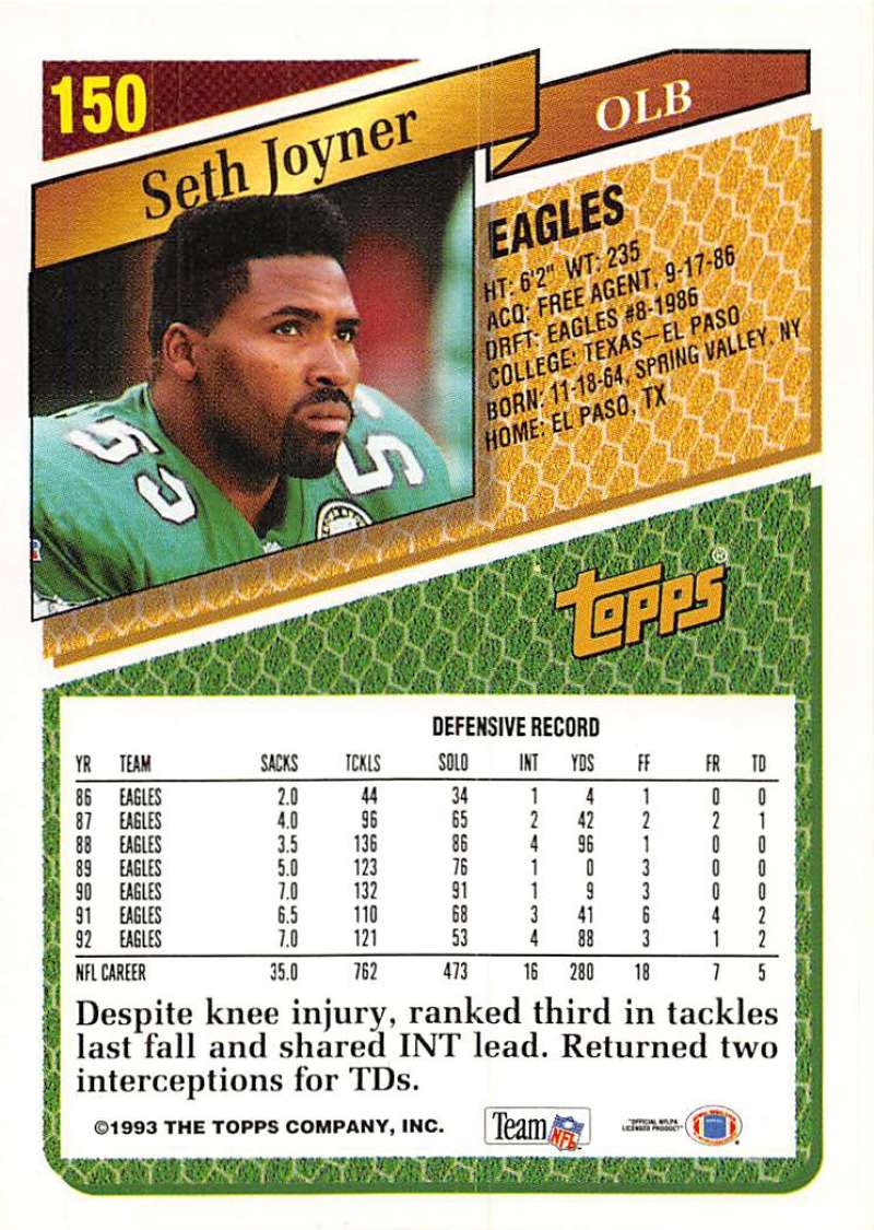 #109 Clyde Simmons - Philadelphia Eagles - 1989 Topps Football