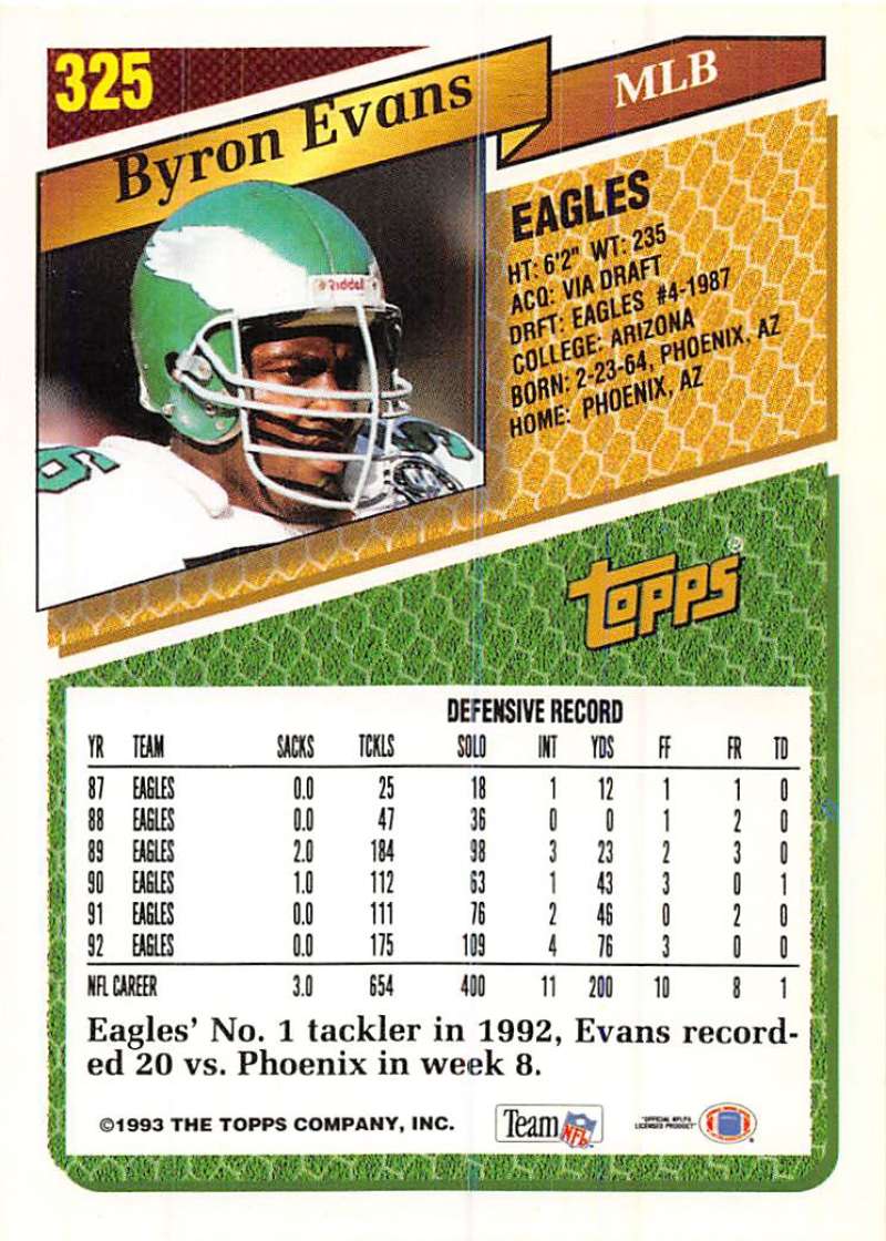 325 Clyde Simmons - Philadelphia Eagles - 1992 Fleer Football