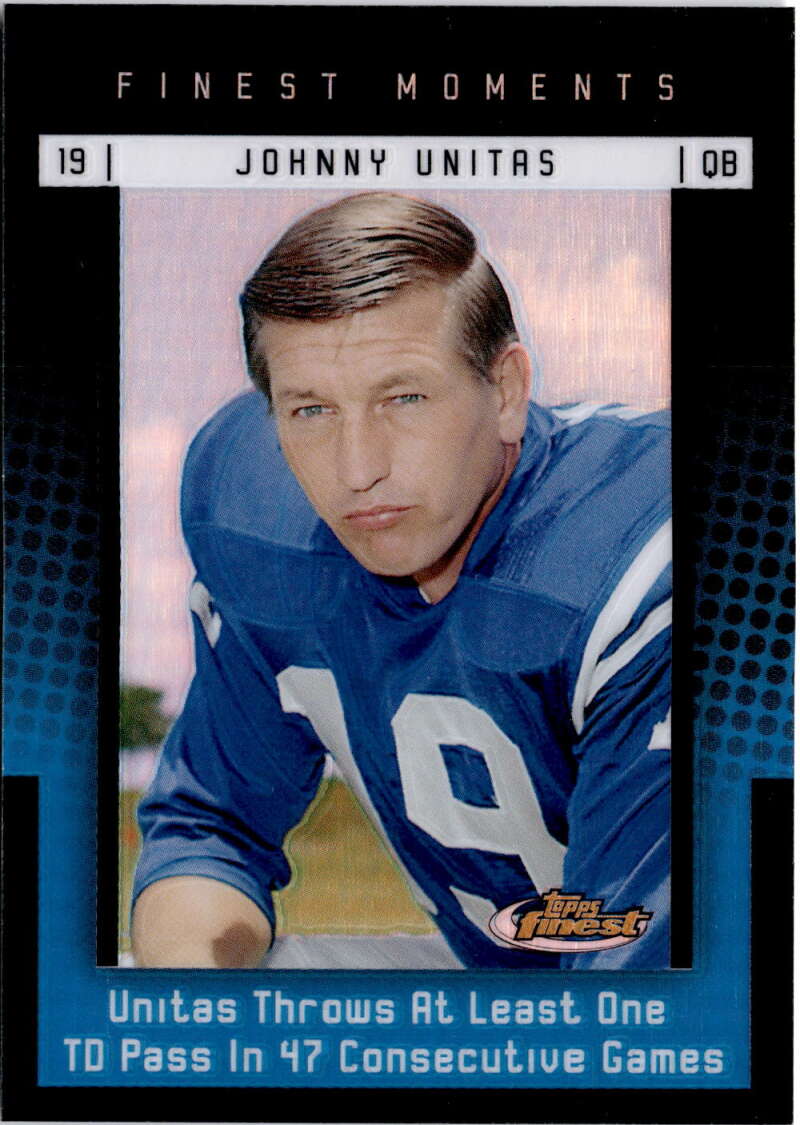 2006 Topps Finest Johnny Unitas Finest Moments Black Refractors