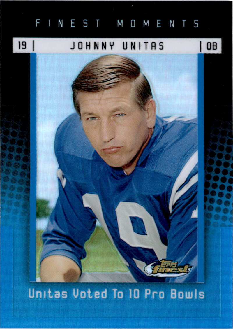 2006 Topps Finest Johnny Unitas Finest Moments Blue Refractors