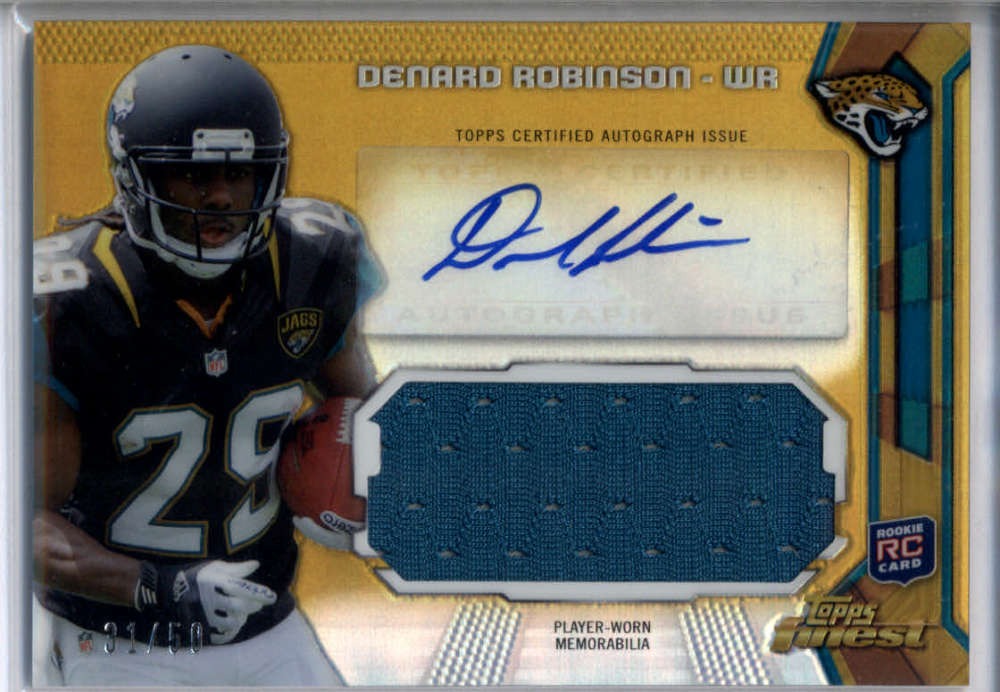 2013 Topps Finest Jumbo Relic Gold Refractor Autograph