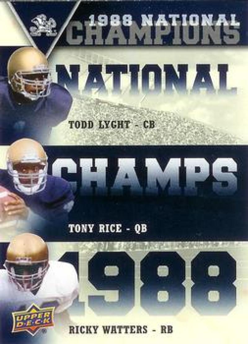 2013 Upper Deck University of Notre Dame National Champions Trios