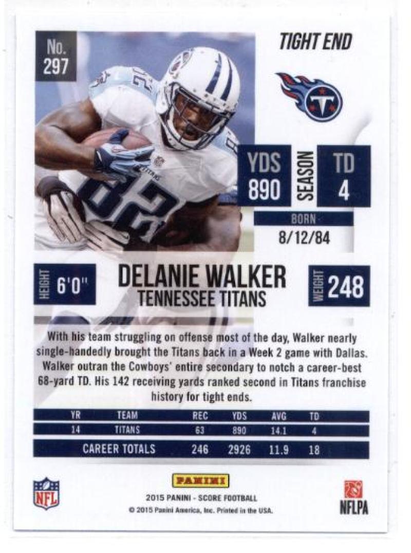 Delanie Walker 2017 Panini Score Football #326 Tennessee Titans