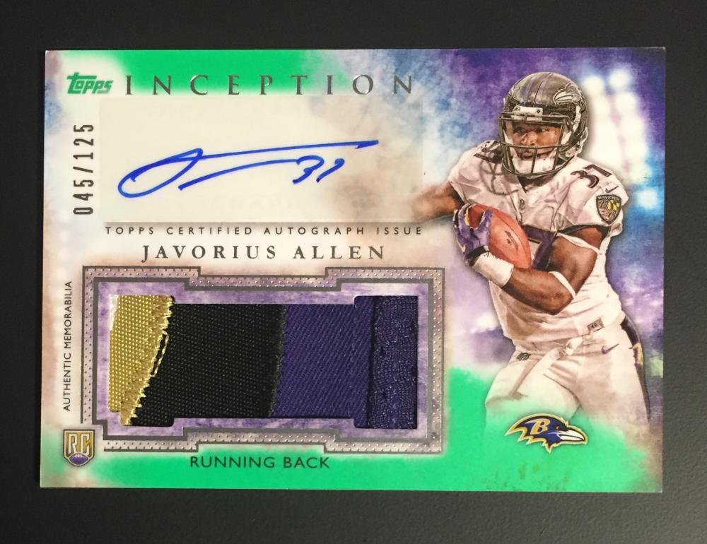 2015 Topps Inception Autographed Jumbo Patches Green