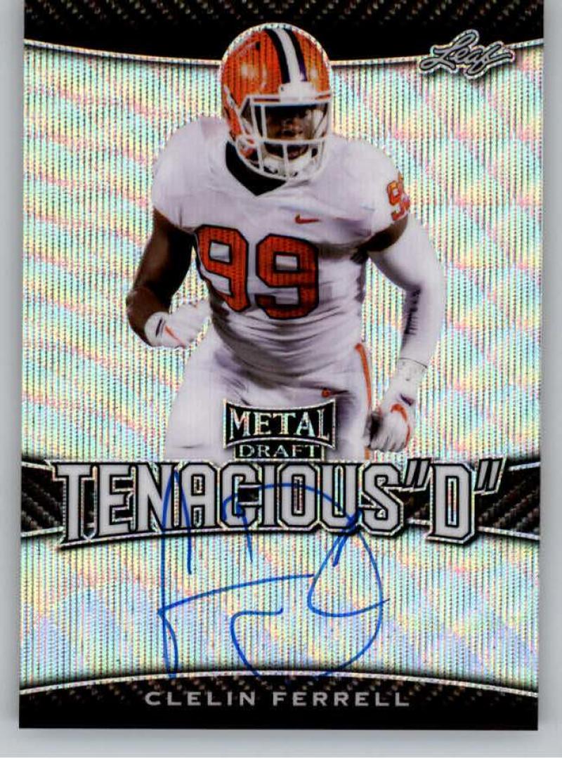 2019 Leaf Metal Draft Tenacious D Autographs Wave Silver