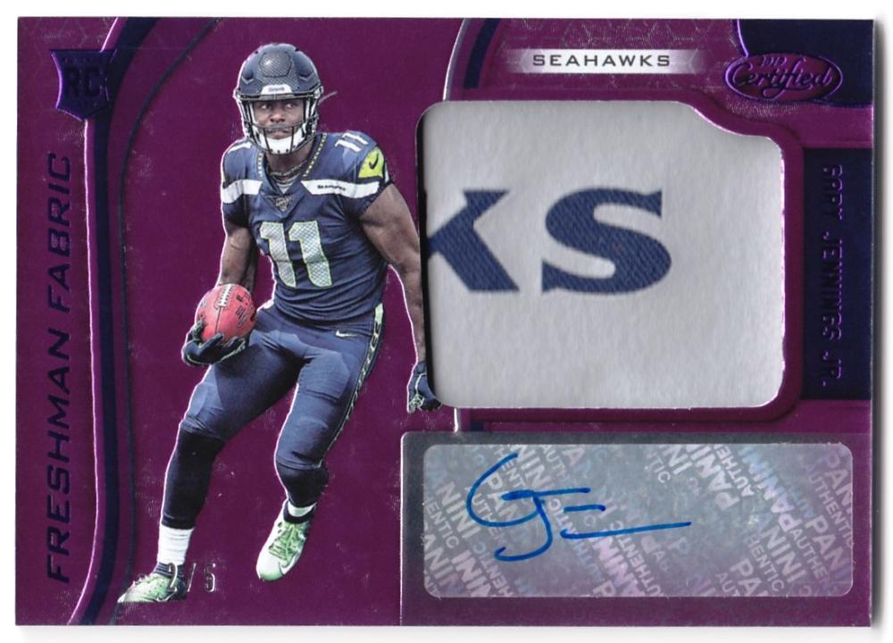 2019 Panini Certified Freshman Fabric Mirror Signatures Purple Etch