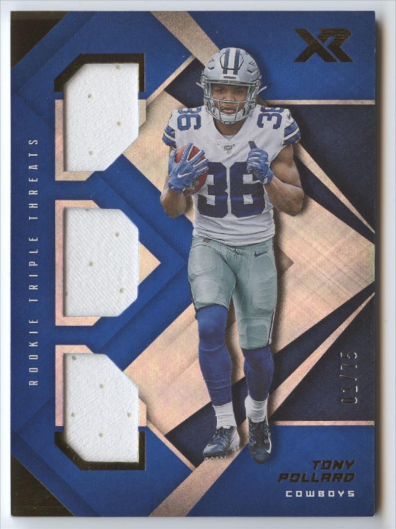 2019 Panini XR Rookie Triple Threats Materials Blue