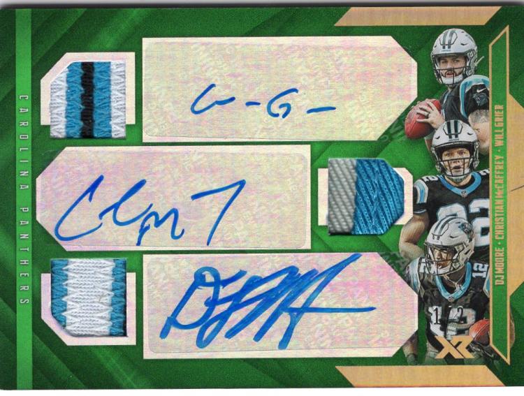 2019 Panini XR Triple Autographed Swatches Green