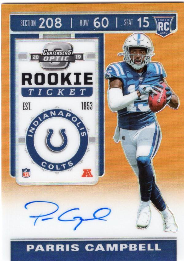 2019 Panini Contenders Optic Rookie Ticket RPS Autographs Orange