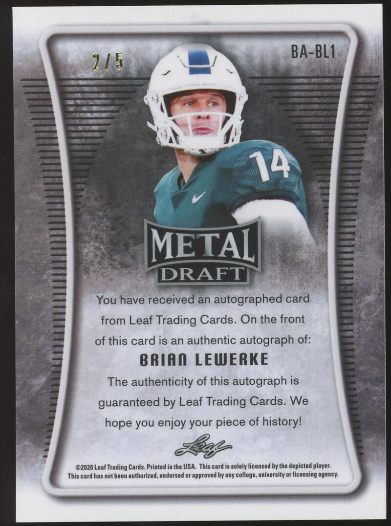 2020 Leaf Metal Draft Autographs Crystal Black Football Checklist